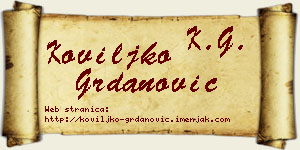Koviljko Grdanović vizit kartica